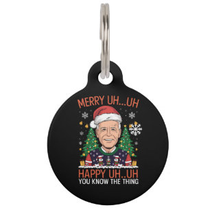 Grappige Kerstman Joe Biden Prettig Uh Uh Kerstfee Huisdierpenning