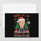 Grappige Kerstman Joe Biden Prettig Uh Uh Kerstmis Feestdagenkaart (Voorkant / Achterkant)