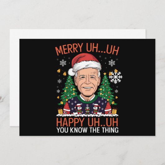 Grappige Kerstman Joe Biden Prettig Uh Uh Kerstmis Feestdagenkaart (Voorkant / Achterkant)