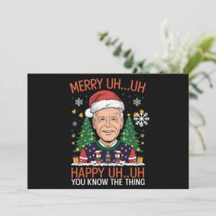 Grappige Kerstman Joe Biden Prettig Uh Uh Kerstmis Feestdagenkaart