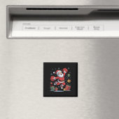 Grappige Kerstman Juichende Cheerleading Kerstmis Magneet (Insitu (Vaatwasser))