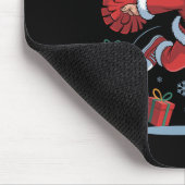 Grappige Kerstman Juichende Cheerleading Kerstmis  Muismat (Hoek)