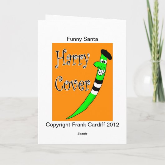 Grappige Kerstman Kaart (Achterkant)