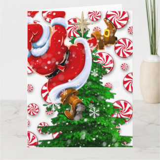 Grappige Kerstman Kaart