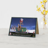 Grappige Kerstman Kaart (Gele Bloem)