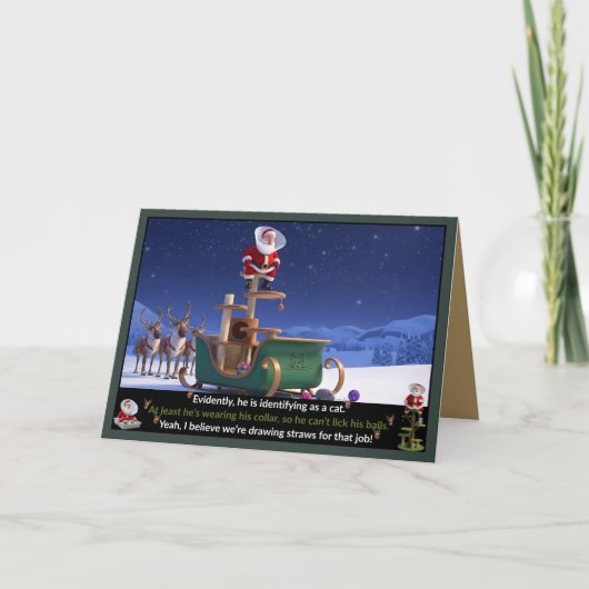 Grappige Kerstman Kaart (Voorkant)