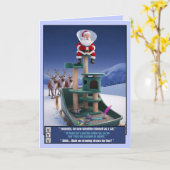 Grappige Kerstman Kaart (Gele Bloem)