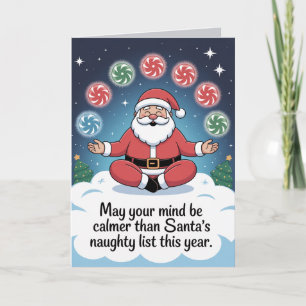 Grappige Kerstman Kaart - Meditatie Humor   Ca