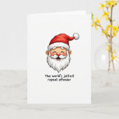 Grappige Kerstman Kaart Werelds Opgewektste Wetsov (Gele Bloem)