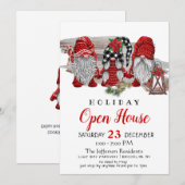 Grappige Kerstman Kabouters Kerstvakantie Open Hui Kaart (Voorkant / Achterkant)