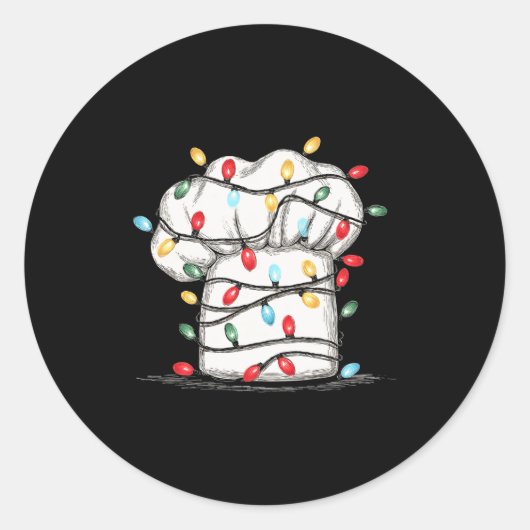 Grappige Kerstman Kerst Grafische Lichtjes Liefheb Ronde Sticker (Voorkant)