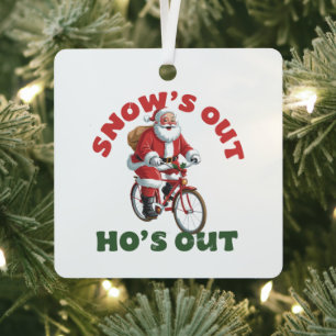 Grappige Kerstman Kerst Sneeuw Is Er Uit Ho's Is E Metalen Ornament