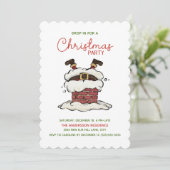 Grappige Kerstman Kerstfeest Kaart (Staand voorkant)
