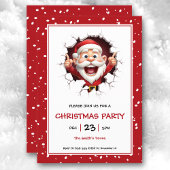 Grappige Kerstman Kerstfeest uitnodiging