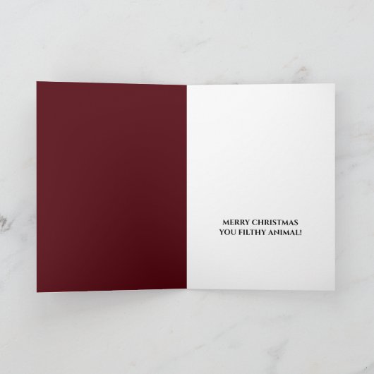 Grappige kerstman, kerstgroet kaart (Binnen)