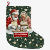 Grappige Kerstman Kerstkous familie Grote Kerstsok (Voorkant)