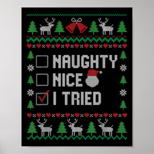 Grappige Kerstman Kerstlijst Leuk Stout Ik Heb Gep Poster