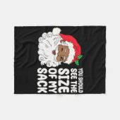 Grappige Kerstman Kerstman Afro Afro-Amerikaan Fleece Deken (Voorkant (Horizontaal))