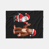 Grappige Kerstman Kerstman Bigfoot High-fiving Xm Fleece Deken (Voorkant (Horizontaal))