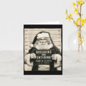 Grappige Kerstman Kerstman Humor Mugshot Kerstmann Kaart (Gele Bloem)
