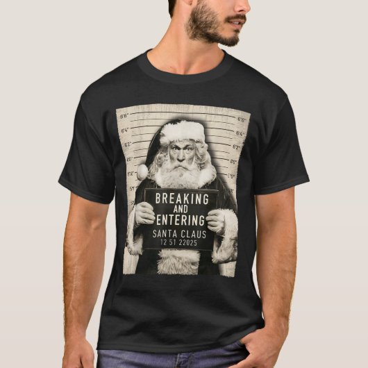 Grappige Kerstman Kerstman Humor Mugshot Kerstmann T-shirt (Voorkant)