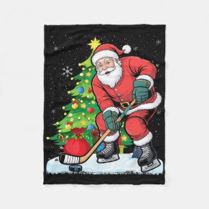 Grappige Kerstman Kerstmis IJshockey Kinderen Voor Fleece Deken