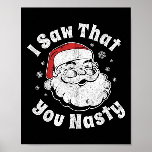 Grappige Kerstman Kerstmis Ik Zag Dat Je Stout Vol Poster (Voorkant)