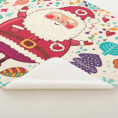 Grappige Kerstman Kerstmis Illustratie Sherpa Deken (3/4)