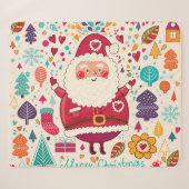 Grappige Kerstman Kerstmis Illustratie Sherpa Deken (Voorkant (horizontaal))