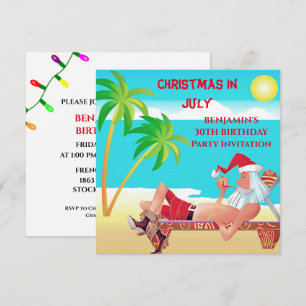 Grappige Kerstman Kerstmis in juli verjaardagsfees Kaart