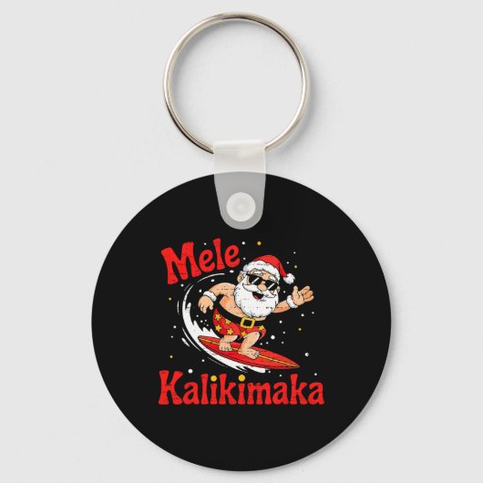 Grappige Kerstman Kerstmis in juli zomer Kerstmis Sleutelhanger (Voorkant)