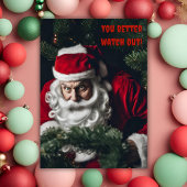 Grappige Kerstman Kerstmis Je Moet Oppassen  Feestdagenkaart