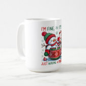 Grappige Kerstman Kerstmug Koffiemok (Voorkant links)