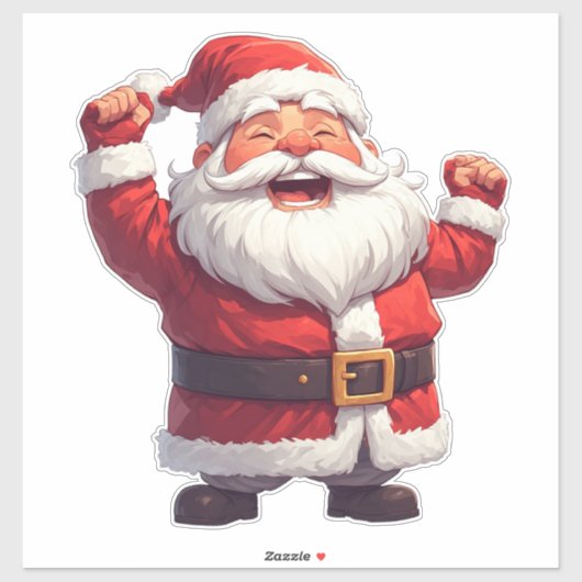 Grappige Kerstman Kerstontwerp Vakantie Cadeau Sei Sticker (Vel)