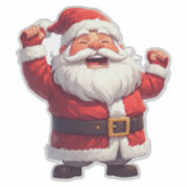 Grappige Kerstman Kerstontwerp Vakantie Cadeau Sei Sticker (Voorkant)