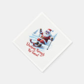 Grappige Kerstman Kerstpapier Servet (Hoek)