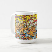 Grappige Kerstman & Kerststol Kerstmoker Koffiemok (Voorkant links)