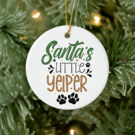 Grappige Kerstman Kleine Yelper - Kerstmis Keramisch Ornament