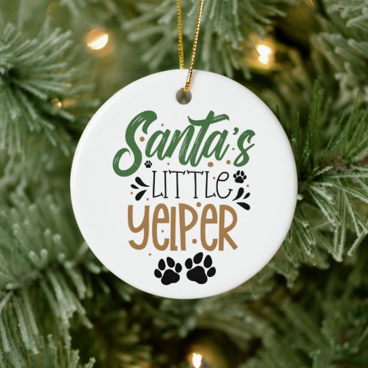 Grappige Kerstman Kleine Yelper - Kerstmis Keramisch Ornament (Boom)