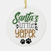 Grappige Kerstman Kleine Yelper - Kerstmis Keramisch Ornament (Voorkant)