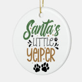 Grappige Kerstman Kleine Yelper - Kerstmis Keramisch Ornament (Links)