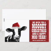 Grappige Kerstman Koei Mooie Kerst Landbouwmelkvee Feestdagenkaart (Voorkant / Achterkant)