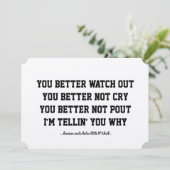 Grappige kerstman komt naar de stad kerst Kaart (Staand voorkant)