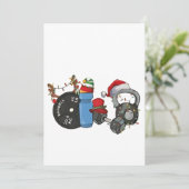 Grappige Kerstman Krachttraining Hantele Kerstmis  Feestdagenkaart (Staand voorkant)