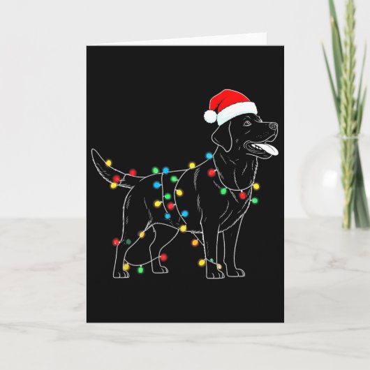 Grappige Kerstman Labrador Retriever Kerstlichten Kaart (Voorkant)