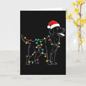 Grappige Kerstman Labrador Retriever Kerstlichten Kaart (Gele Bloem)