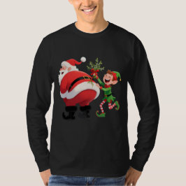 Grappige Kerstman Lange Mouwen T-shirt