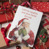 Grappige Kerstman Laten we ondeugend zijn Feestdagen Kaart