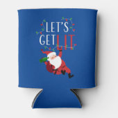 Grappige Kerstman Laten we verlichte kerstslogan Blikjeskoeler (Voorkant)