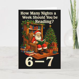 Grappige Kerstman Leest 67 Meme T-shirt Kerst Lera Kaart